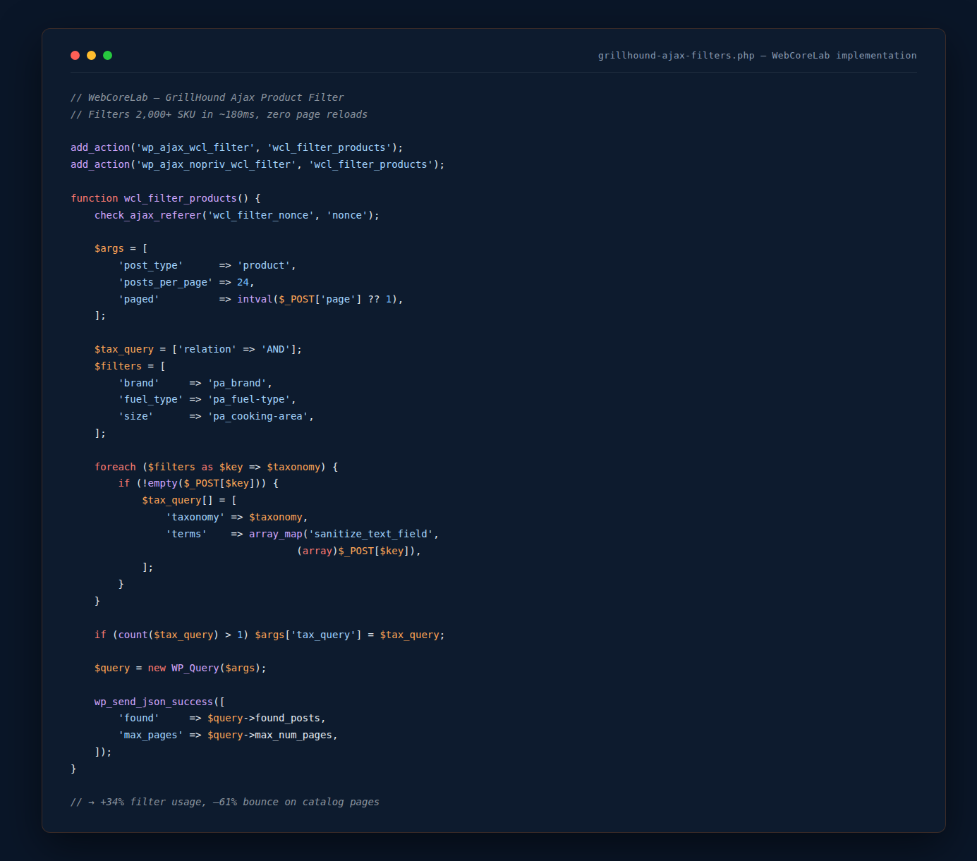 Ajax Filter Code