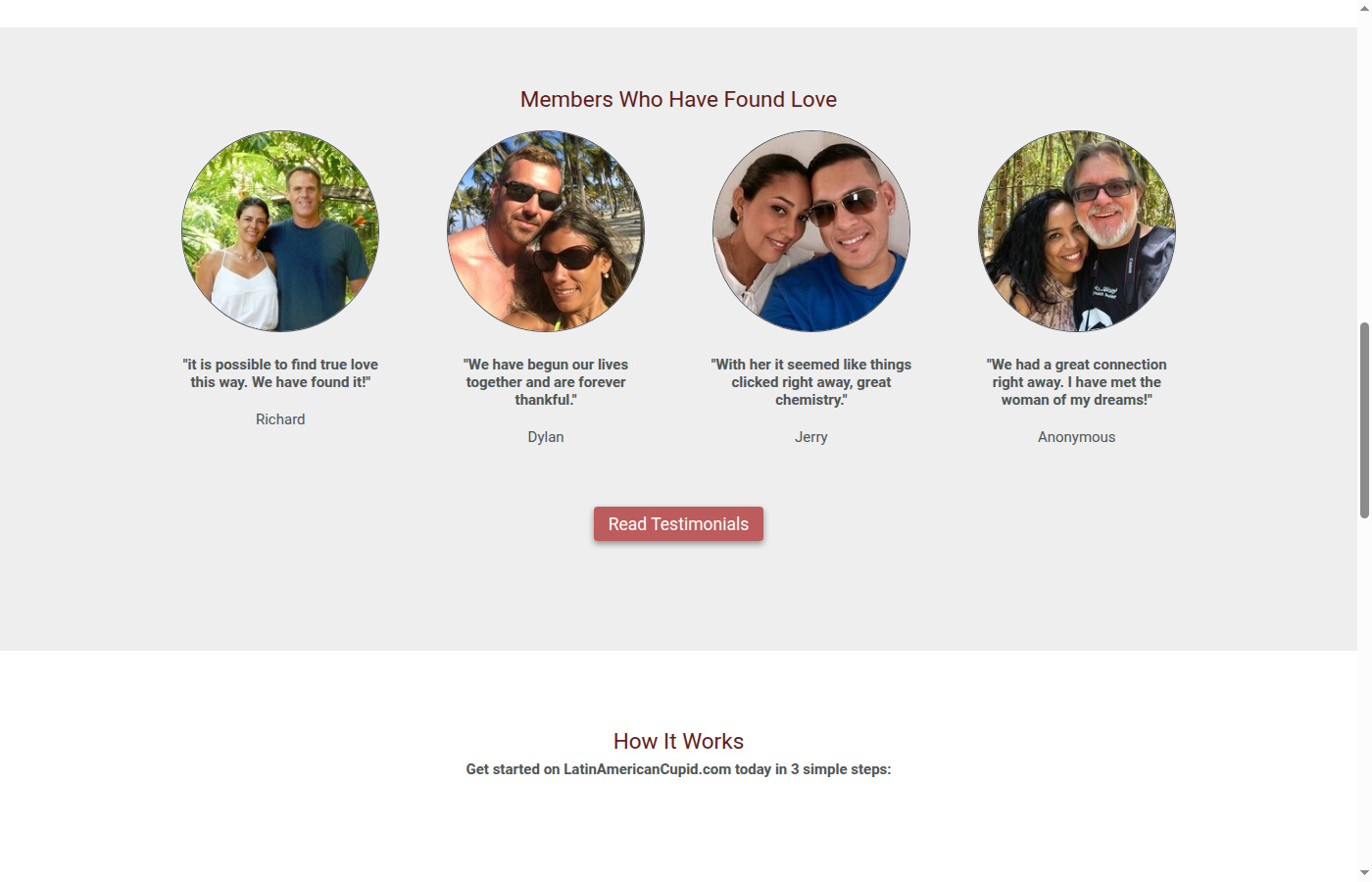 LatinAmericanCupid — Members Who Have Found Love testimonials