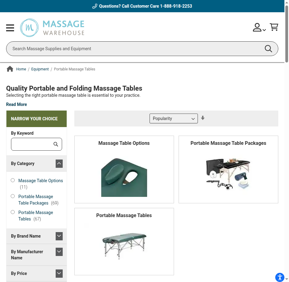 Massage Tables Catalog