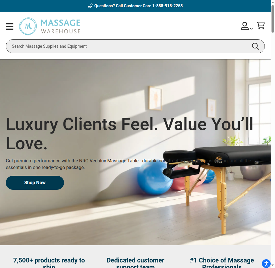 MassageWarehouse Homepage