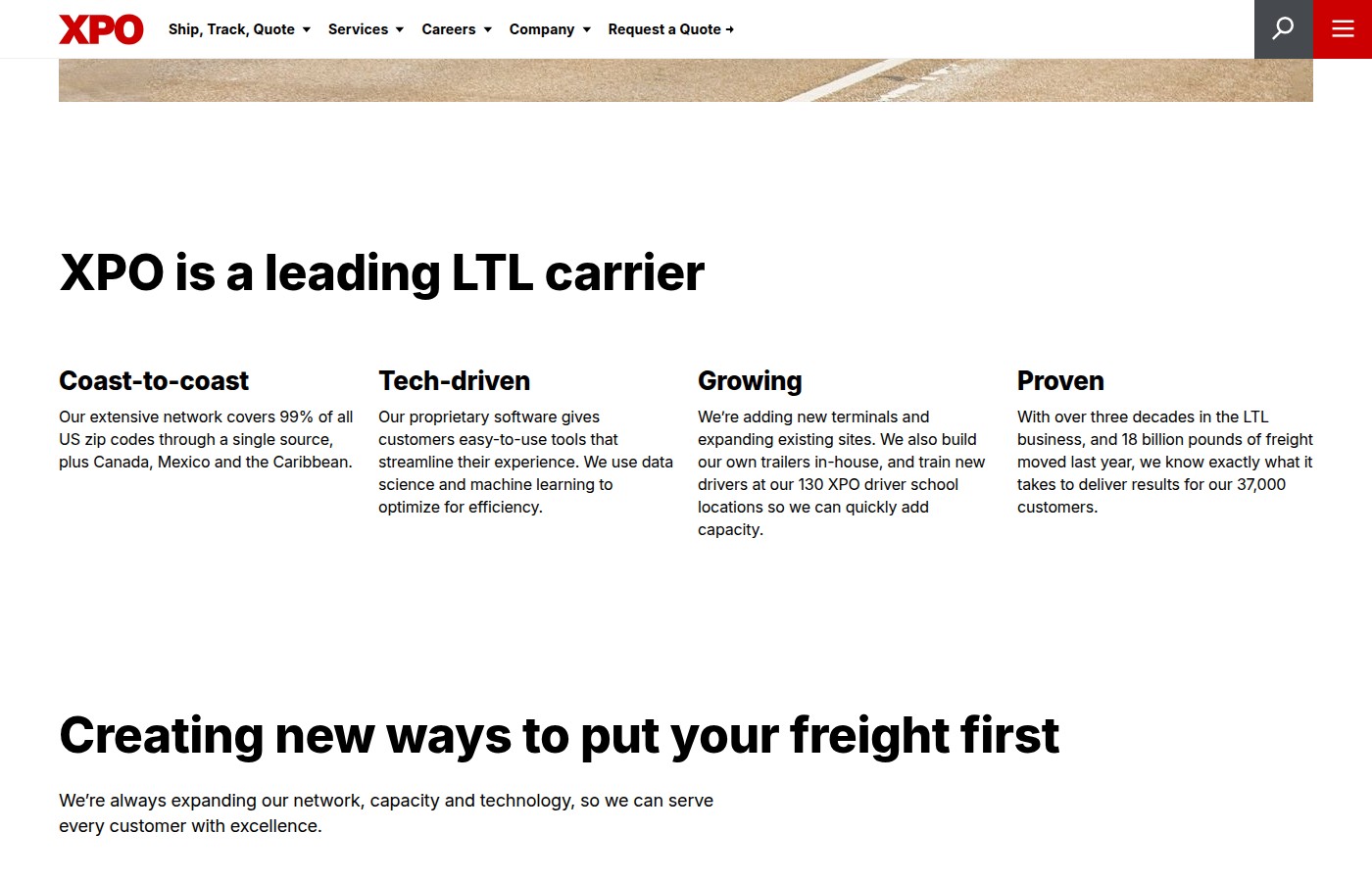 XPO Logistics — About — Company scale and operations