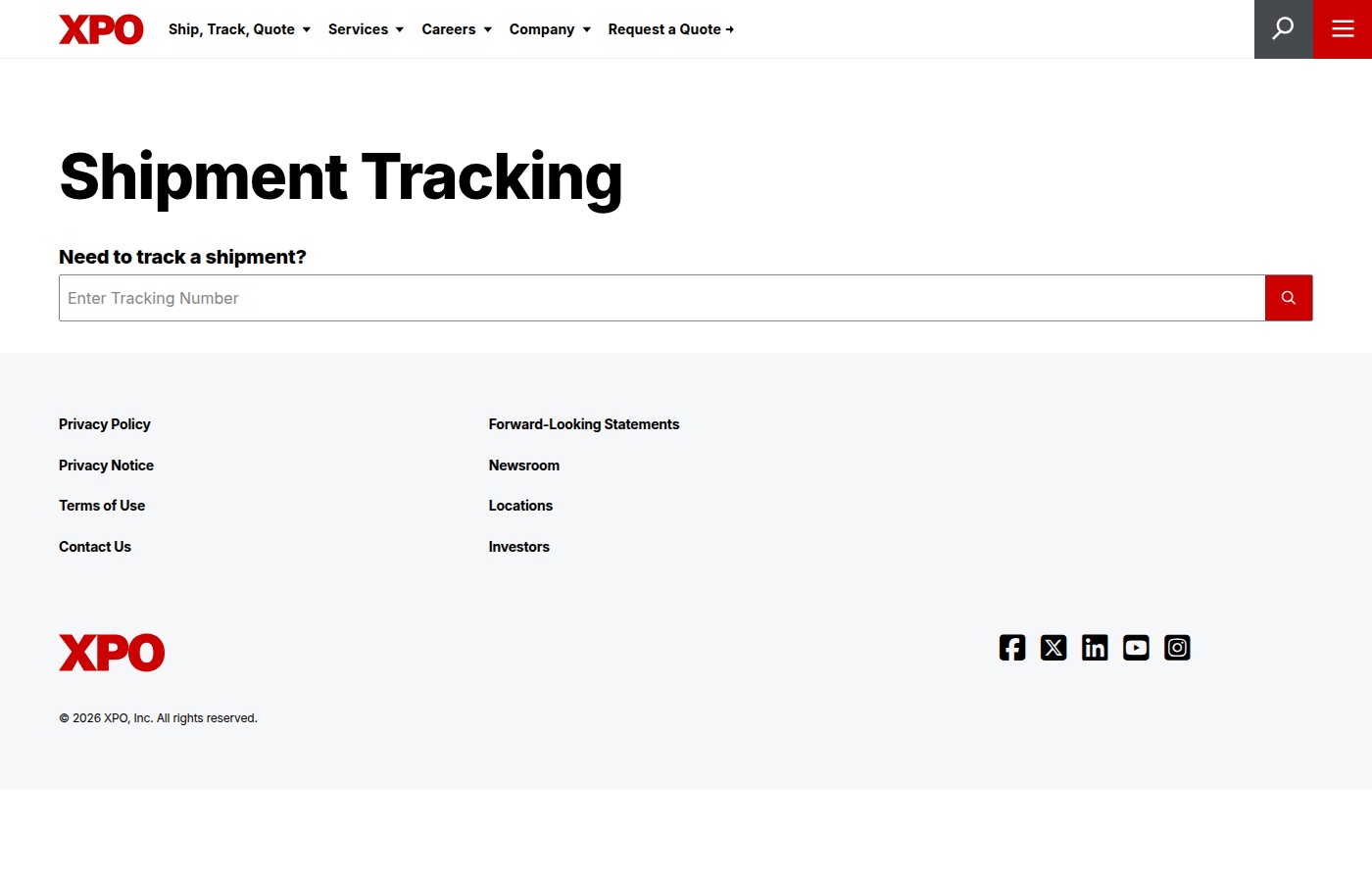 XPO Logistics — Tracking — Real-time shipment monitoring